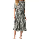 Kasper Petite Printed Fit & Flare Dress Women's 6P Multicolor Back Zip Closure