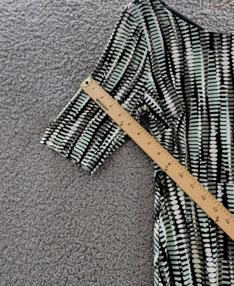 Kasper Petite Printed Fit & Flare Dress Women's 6P Multicolor Back Zip Closure