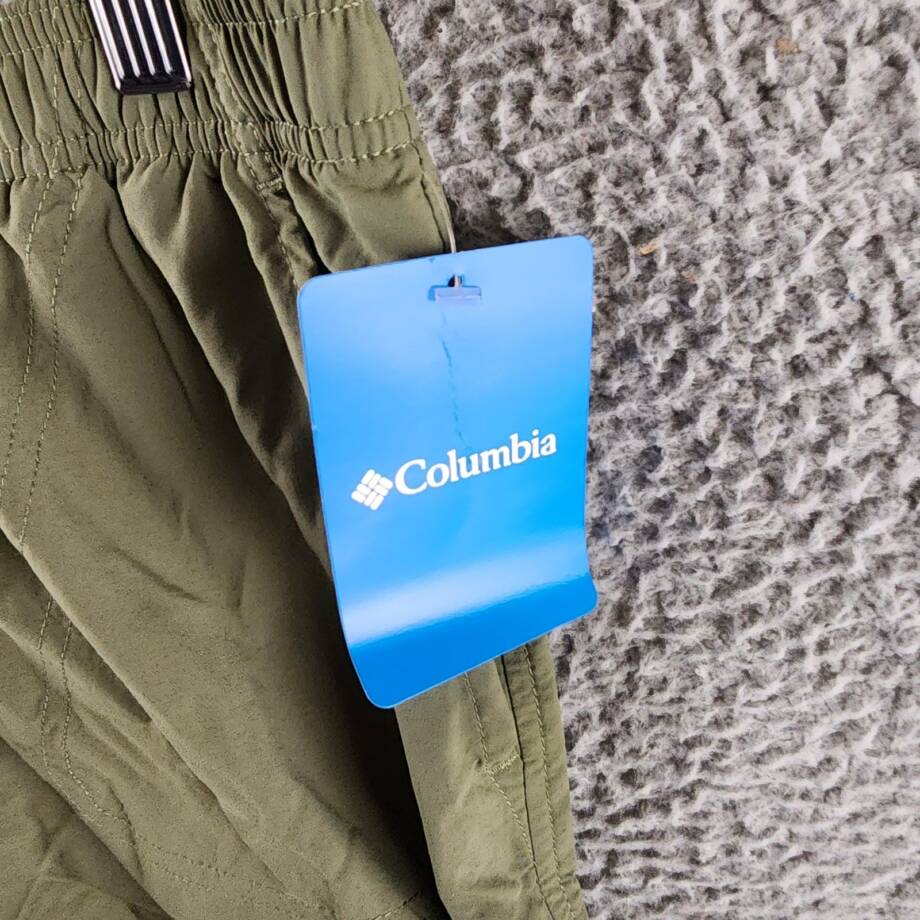 Columbia Sandy River Water-Resistant Shorts Women's S Stone Green Elastic Waist