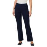 NIC+ZOE Demi Boot Ankle Plaza Pants Women's 2 Dark Indigo Zip Hook & Bar Closure