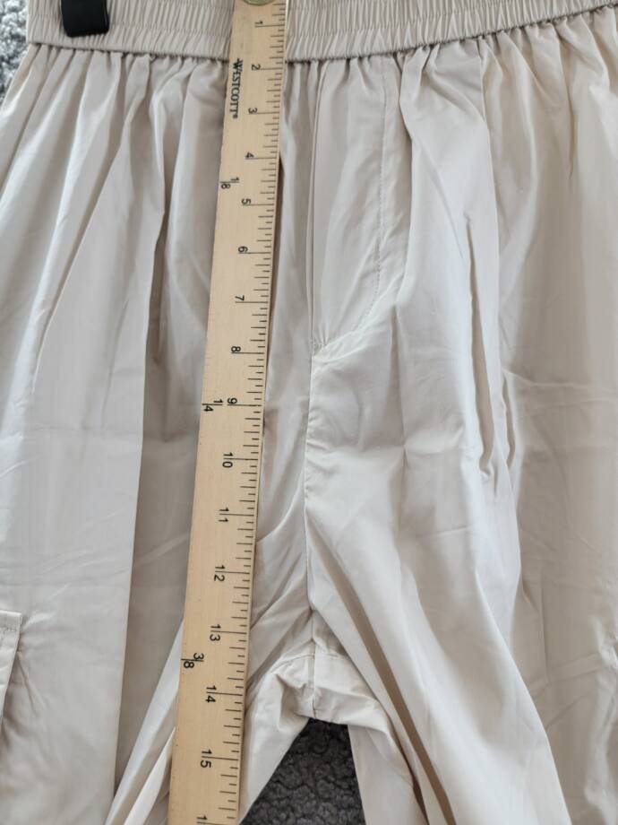 AQUA Pull On Cargo Pants Women's S Tan Pocket Elastic Waist Drawcord Hem Pull On