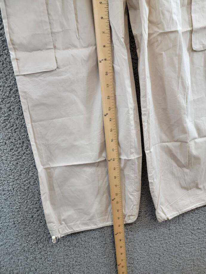 AQUA Pull On Cargo Pants Women's S Tan Pocket Elastic Waist Drawcord Hem Pull On