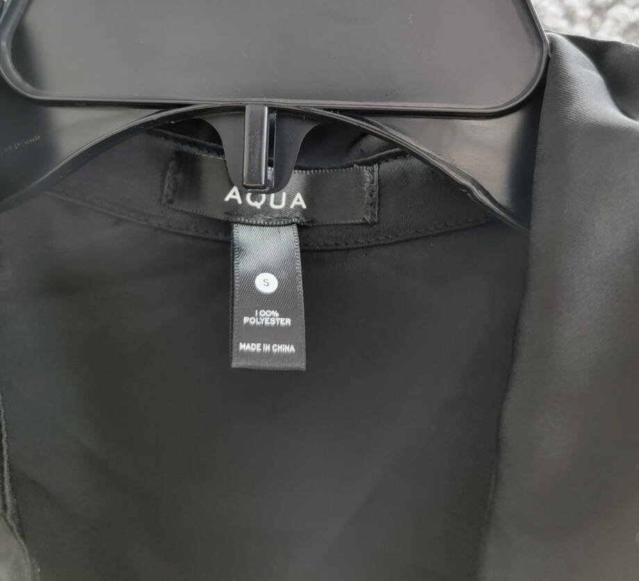 AQUA Collared Cargo Jumpsuit Women's S Black Side Pockets Front Zip Closure