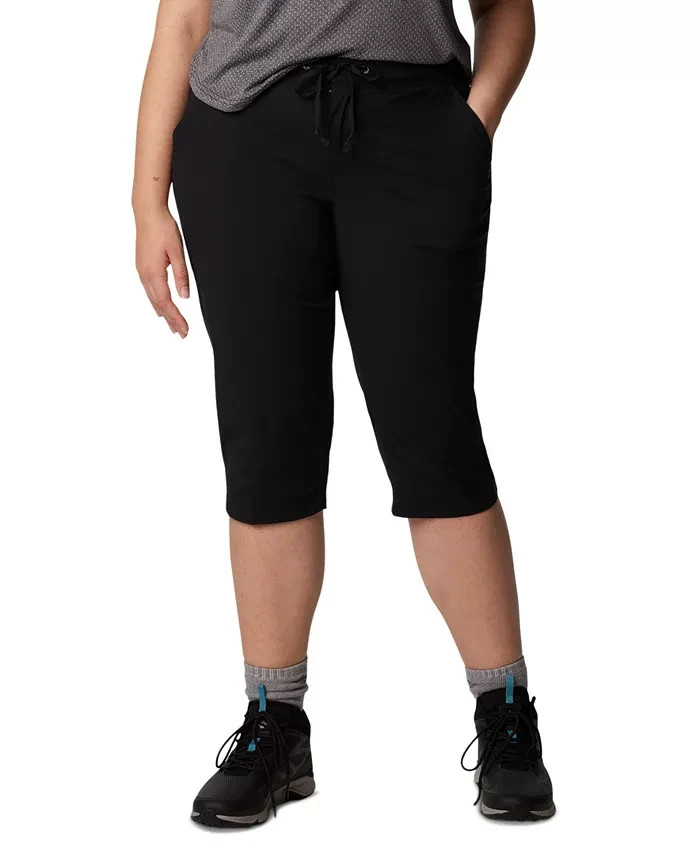 Columbia Plus Size Anytime Outdoor Capri Pants Women's 16W Charcoal Pull On